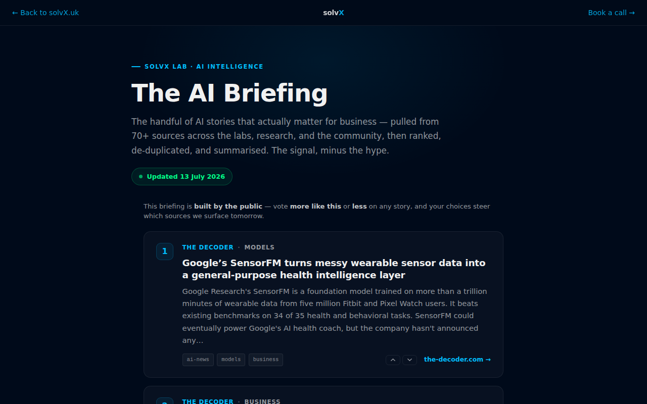 The AI Briefing daily curated AI news